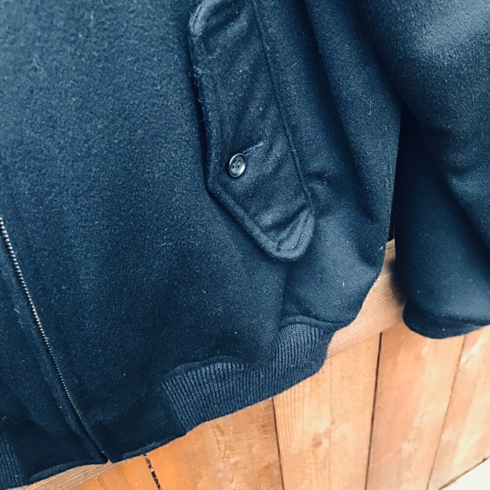 Maus & Hoffman Loro Piana Navy Wool Barracuda Bomber Jacket Size M - Picture 3 of 14